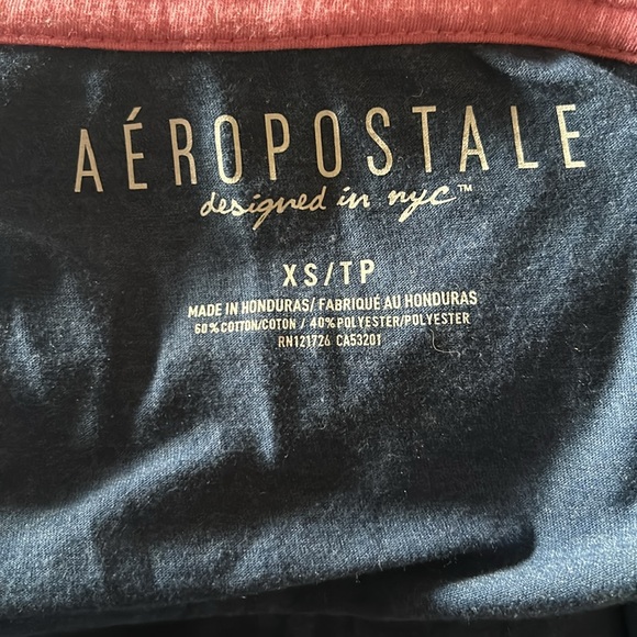 ❤️‍🔥5/20$ AEROPOSTALE💫 Women’s Blue Logo V- Neck Short Sleeve Shirt - Picture 8 of 8